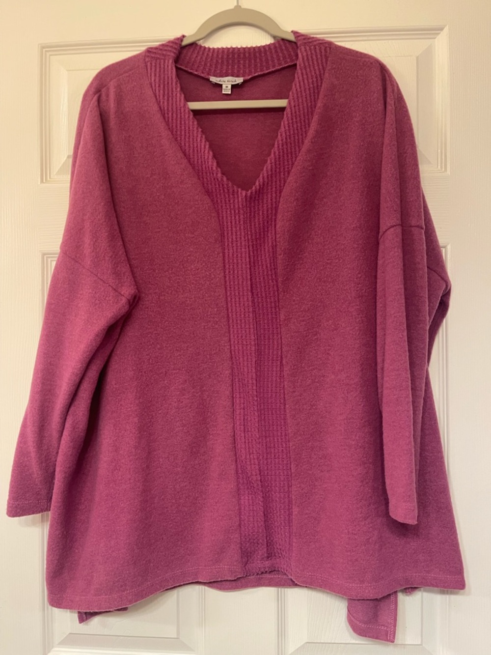 White Birch V-Neck Oversized Sweater
